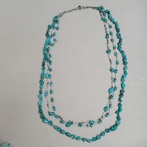 Lucky Brand 3 strand turquoise necklace